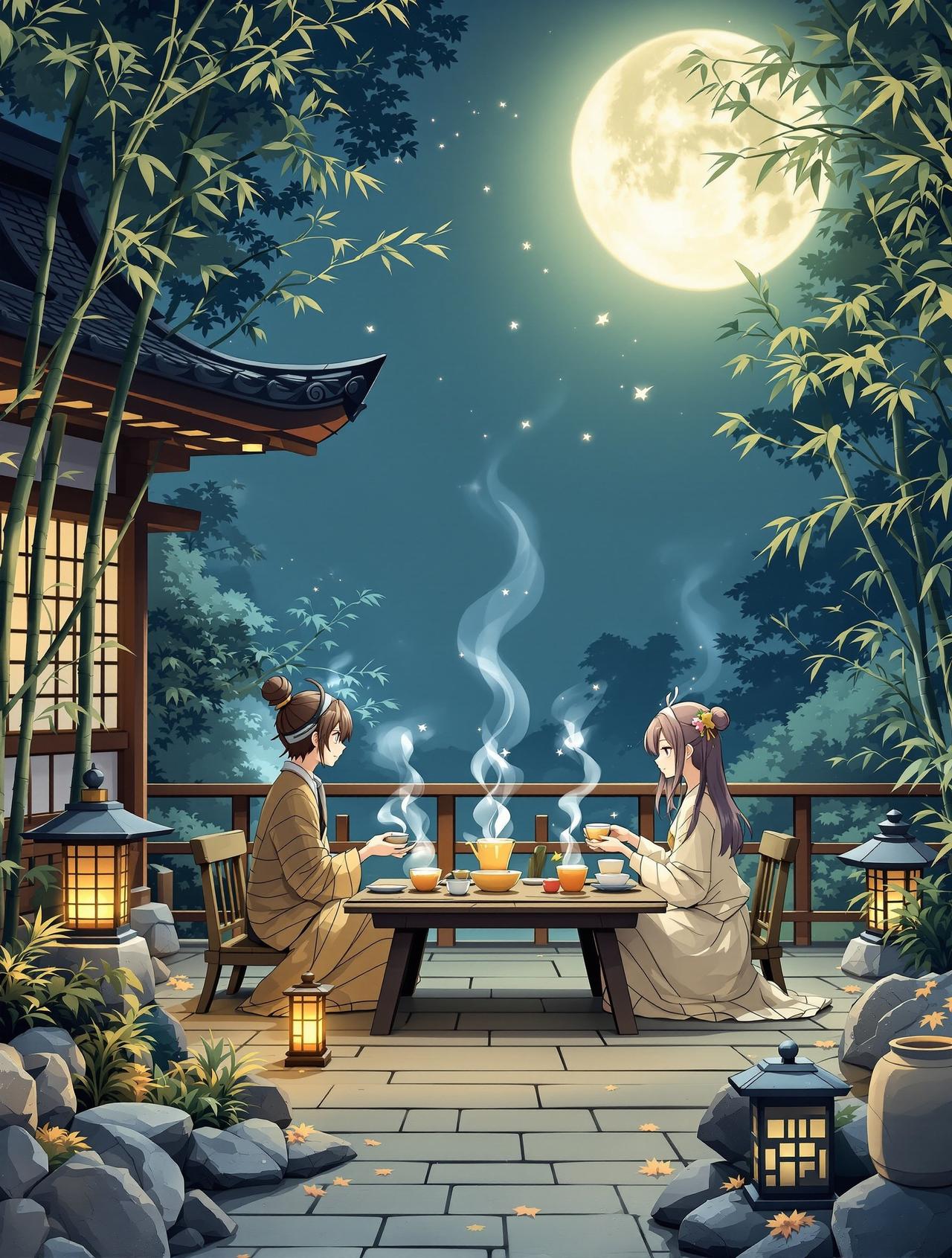 里番大全编辑精选番剧《月下茶会》封面 - 日常 / 治愈,编辑月见推荐
